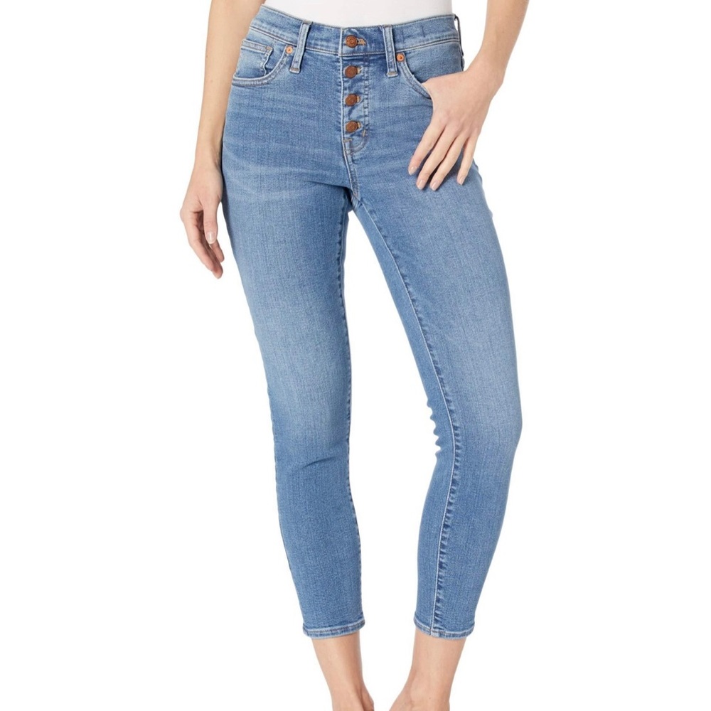 Size 26 Madewell Cropped High-Rise Skinny Jeans With Button Fly